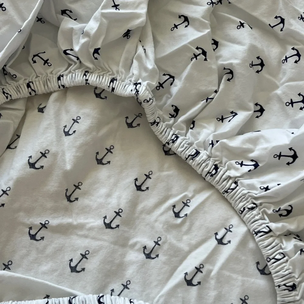 Nautical Anchor Crib Sheet - Picture 7 of 8
